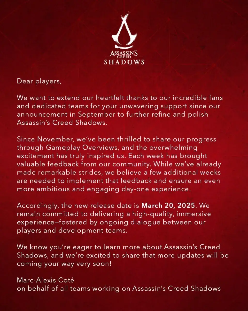 Ubisoft знову відклала вихід Assassin’s Creed Shadows